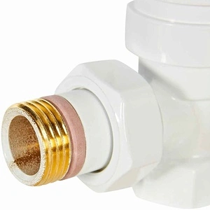 Комплект клапанов термостатических STOUT Design белый, угловой 1/2 (SVTDK-0002-000015W)