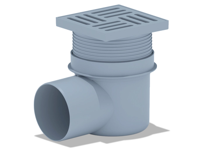 Трап для душа АНИПласт TA1610 горизонтальный регулируемый с выпуском 110 мм и пластиковой решеткой 150х150 мм (TA1610)